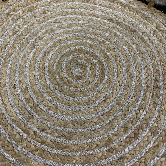 Jute Lurex Placemat | Silver | 35x35 | Pack of 2 - Picture 5 of 5